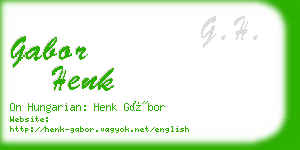 gabor henk business card